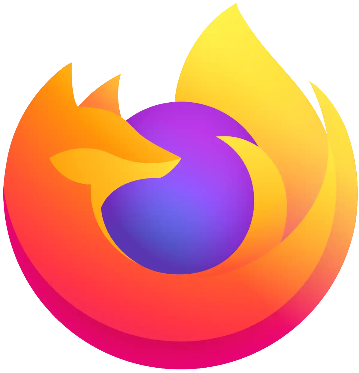 The FireFox logo

A stylised fox cuddled around a blue ball.