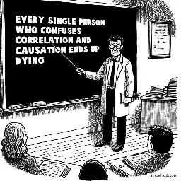 Every single person who confuses correlation and causation ends up dying